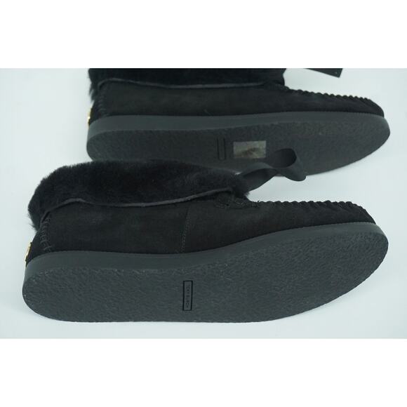 Tory Burch Aberdeen Genuine Rabbit Fur Trim Slipper Bootie Size 6 NIB Black Bow - Picture 10 of 11